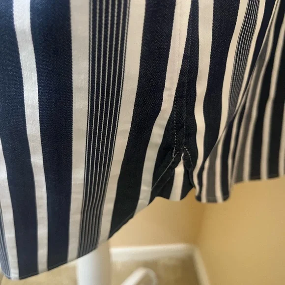 Chico’s Blue and White Striped Button-Up Shirt - Picture 7 of 7